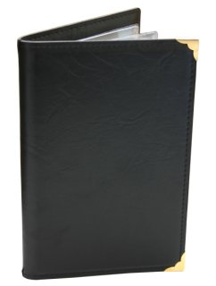 Menu in Leder schwarz A5- 16x25 cm Fs